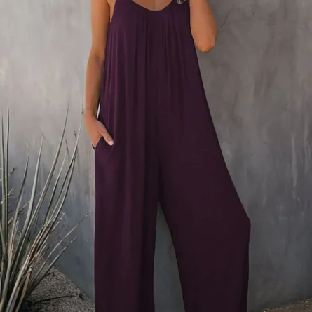 Full-Size Spaghetti Strap Wide Leg Jumpsuit - Image 8