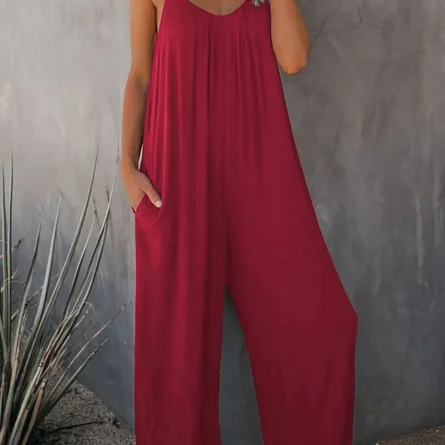Full-Size Spaghetti Strap Wide Leg Jumpsuit - Image 21