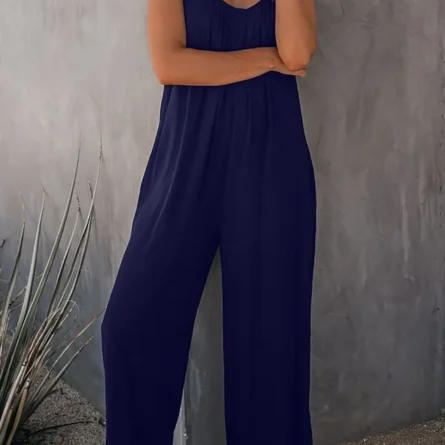 Full-Size Spaghetti Strap Wide Leg Jumpsuit - Image 4