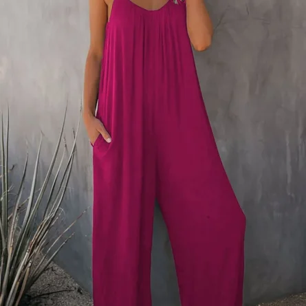 Full-Size Spaghetti Strap Wide Leg Jumpsuit - Image 6