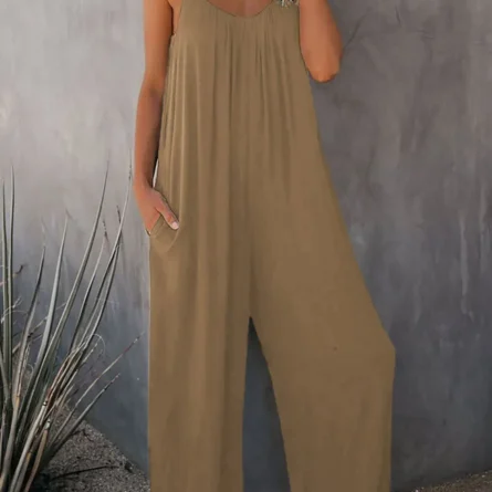 Full-Size Spaghetti Strap Wide Leg Jumpsuit - Image 7