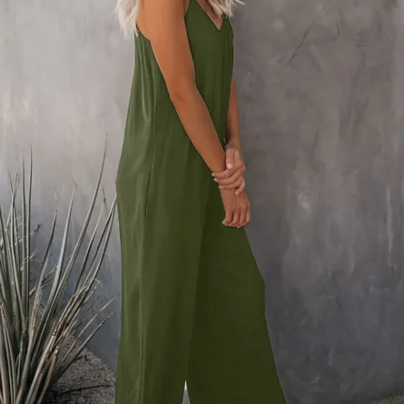 Full-Size Spaghetti Strap Wide Leg Jumpsuit - Image 28