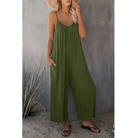 Full-Size Spaghetti Strap Wide Leg Jumpsuit - Image 12