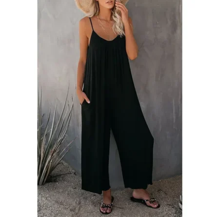 Full-Size Spaghetti Strap Wide Leg Jumpsuit - Image 11