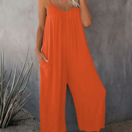 Full-Size Spaghetti Strap Wide Leg Jumpsuit - Image 24