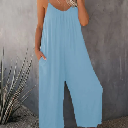 Full-Size Spaghetti Strap Wide Leg Jumpsuit - Image 15