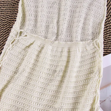 Coastal Glow Halter Crochet Cover-Up Dress - Image 19