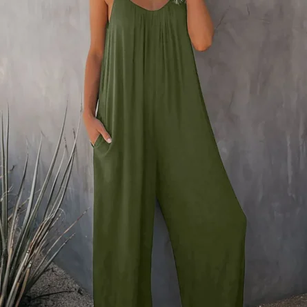 Full-Size Spaghetti Strap Wide Leg Jumpsuit - Image 27