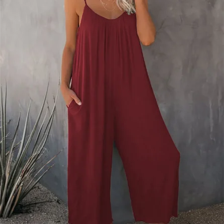 Full-Size Spaghetti Strap Wide Leg Jumpsuit - Image 9