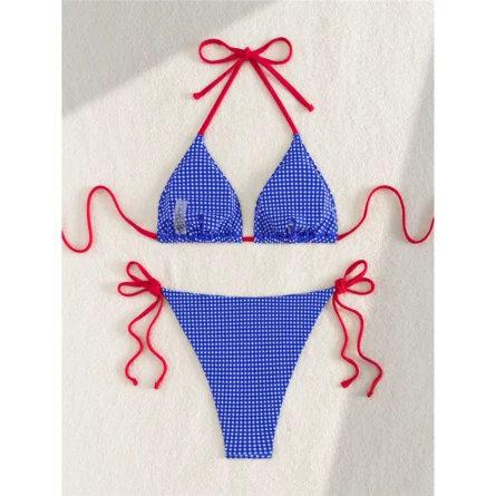 Cape Cod Plaid Cute Bikini Set - Image 5