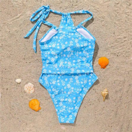 Flower Elegance Halter One Piece Swimsuit - Image 13