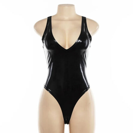 Seductive Noir Leather Bodysuit – Bild 19