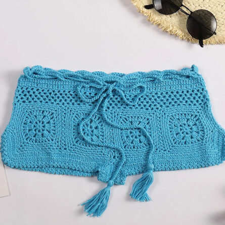 Amore Crochet Boho Bohemian Swim Bikini Shorts - Image 23