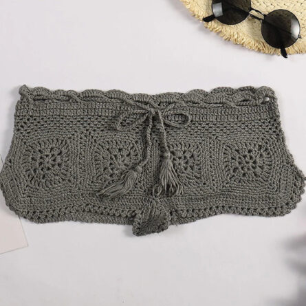 Amore Crochet Boho Bohemian Swim Bikini Shorts - Image 25