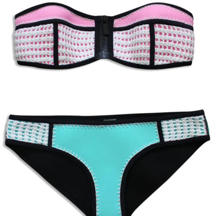 Sunset Shores Chic Neoprene Colorblock Bikini - Image 7