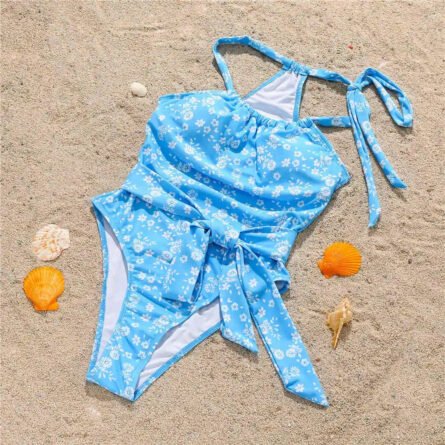 Flower Elegance Halter One Piece Swimsuit - Image 12