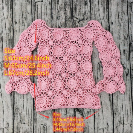 Amelia Crochet Boho Bikini Cover Up Top Crochet Beach Top - Image 6