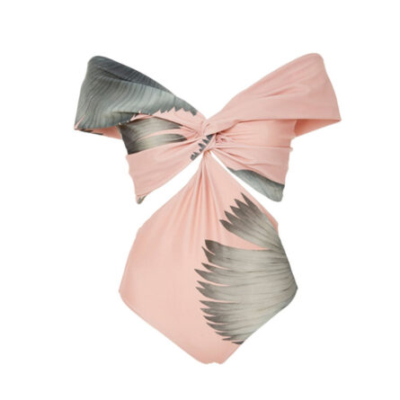 Luxurious Pink One Piece Swimsuit & Cover Up Skirt - Image 2