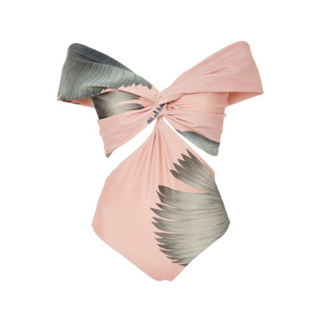 Luxurious Pink One Piece Swimsuit & Cover Up Skirt - Image 7