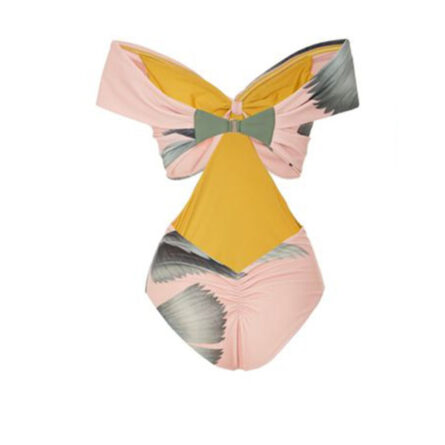 Luxurious Pink One Piece Swimsuit & Cover Up Skirt - Image 3