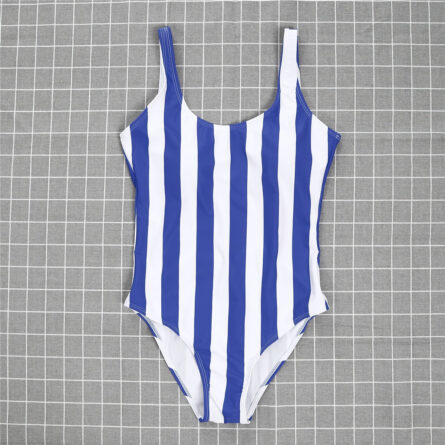 New Striped One-Piece Blue Red Black Swimsuit - Image 4