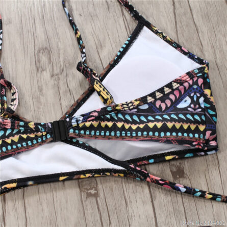 Aztec Temptation Hollow Out Strappy Bandage Bikini - Image 17