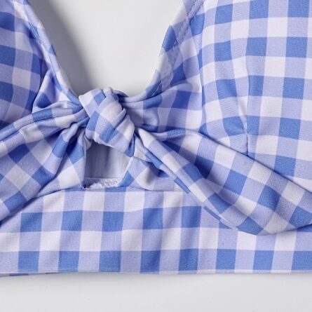 Irresistibly Chic Plaid Bow Bikini - Image 16