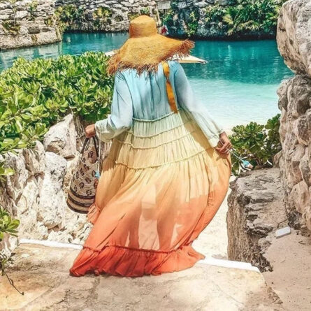 Sunset Serenity Gradient Beach Dress – Bild 2