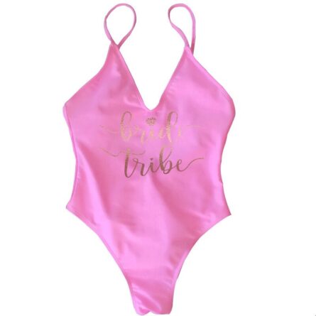 Bride Tribe Lace Back Scrunch Butt Sexy Brazilian Bachelorette Swimsuit – Bild 11