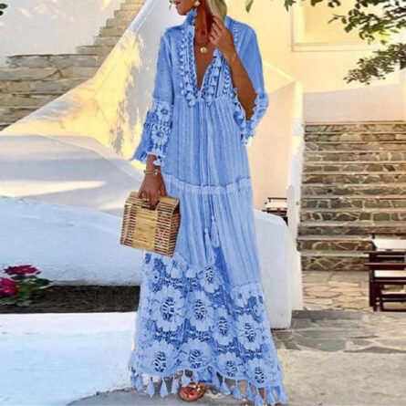 Ocean Breeze Summer Cover Up Maxi Dress - Image 8