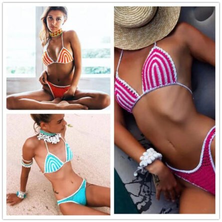 Paradise Perfection Crochet Triangle Bikini Yellow Set – Bild 2