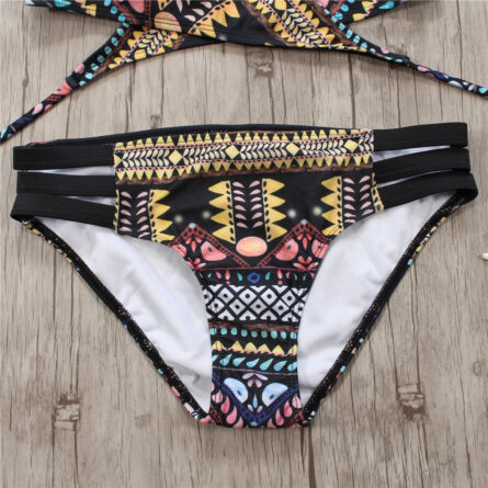 Aztec Temptation Hollow Out Strappy Bandage Bikini - Image 5