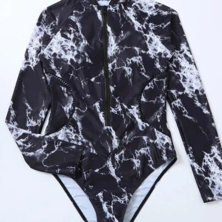 Ocean Drift Long Sleeve Rash Guard Zipper Swimsuit - Image 20