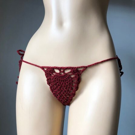 Mini Micro See Through G-strings Crochet Bikini Thongs - Image 36