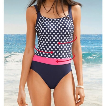 Striped ShapeSculpt One Piece Tummy Control Swimwear Swimsuit - Image 11