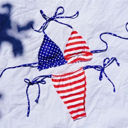 American Goddess Ruffle Triangle Bikini - Image 13