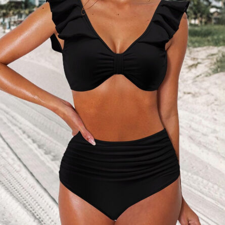 Pacific Paradise Ruffle High Waist Tummy Control Bikini – Bild 3
