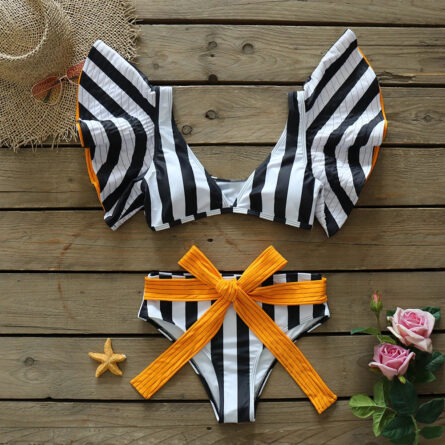 Summer Symphony Ruffled Bandage Belted Bikini - Image 2