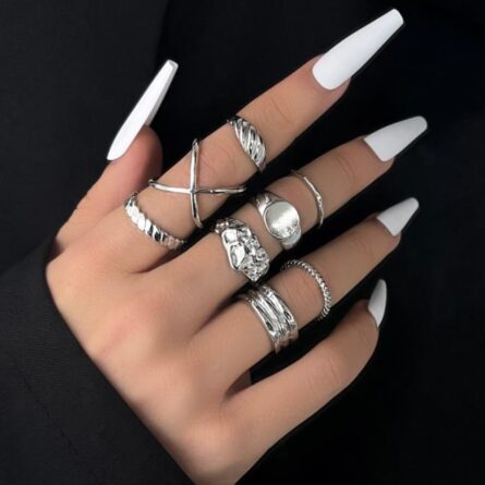 Boho Bliss Silver Gold Ring Set - Image 24