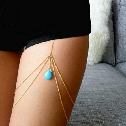 Boho Bohemian Metal Beaded Leg Chain Thigh Chain - Image 9