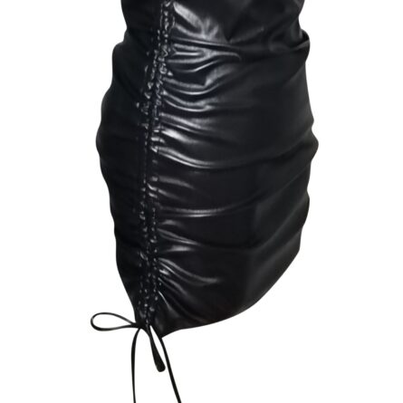 Francesca PU Leather Ruched Bodycon Mini Dress – Bild 27