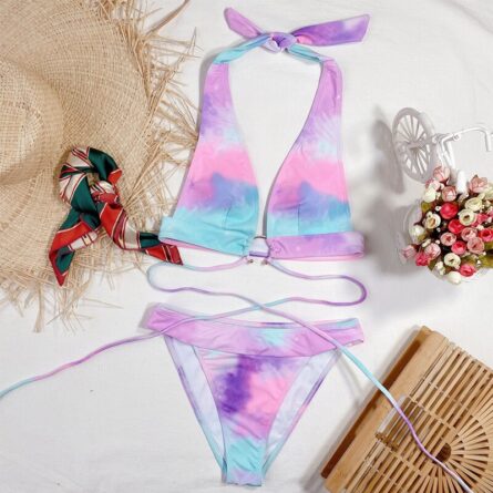 Sunset and Swim Tie Dye Wrap around Bikini – Bild 2