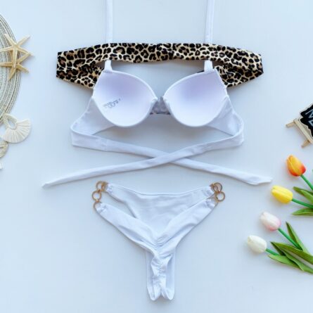 Leopard Deluxe Bling Push Up Thong Bikini - Image 14
