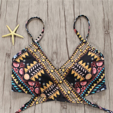 Aztec Temptation Hollow Out Strappy Bandage Bikini - Image 3