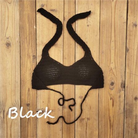 Cabana Push Up Knitted Crochet Halter Bikini Top - Image 16