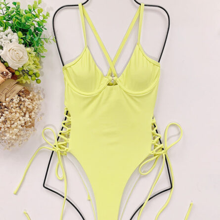 Tassel Dreams Underboob High Cut Out Swimsuit - Image 61