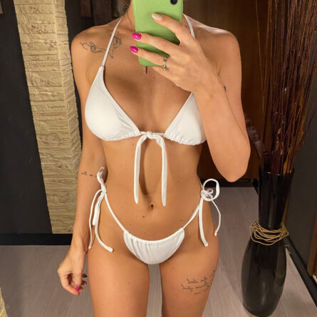Stunning Three-piece Halter Bikini set With Butterfly Sarong – Bild 14