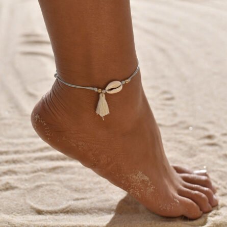 Bohemian Seashell Heart Anklet - Image 4