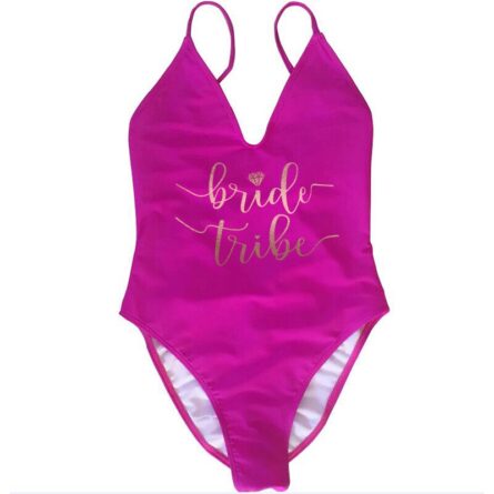 Bride Tribe Lace Back Scrunch Butt Sexy Brazilian Bachelorette Swimsuit – Bild 12