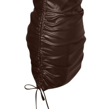 Francesca PU Leather Ruched Bodycon Mini Dress – Bild 28